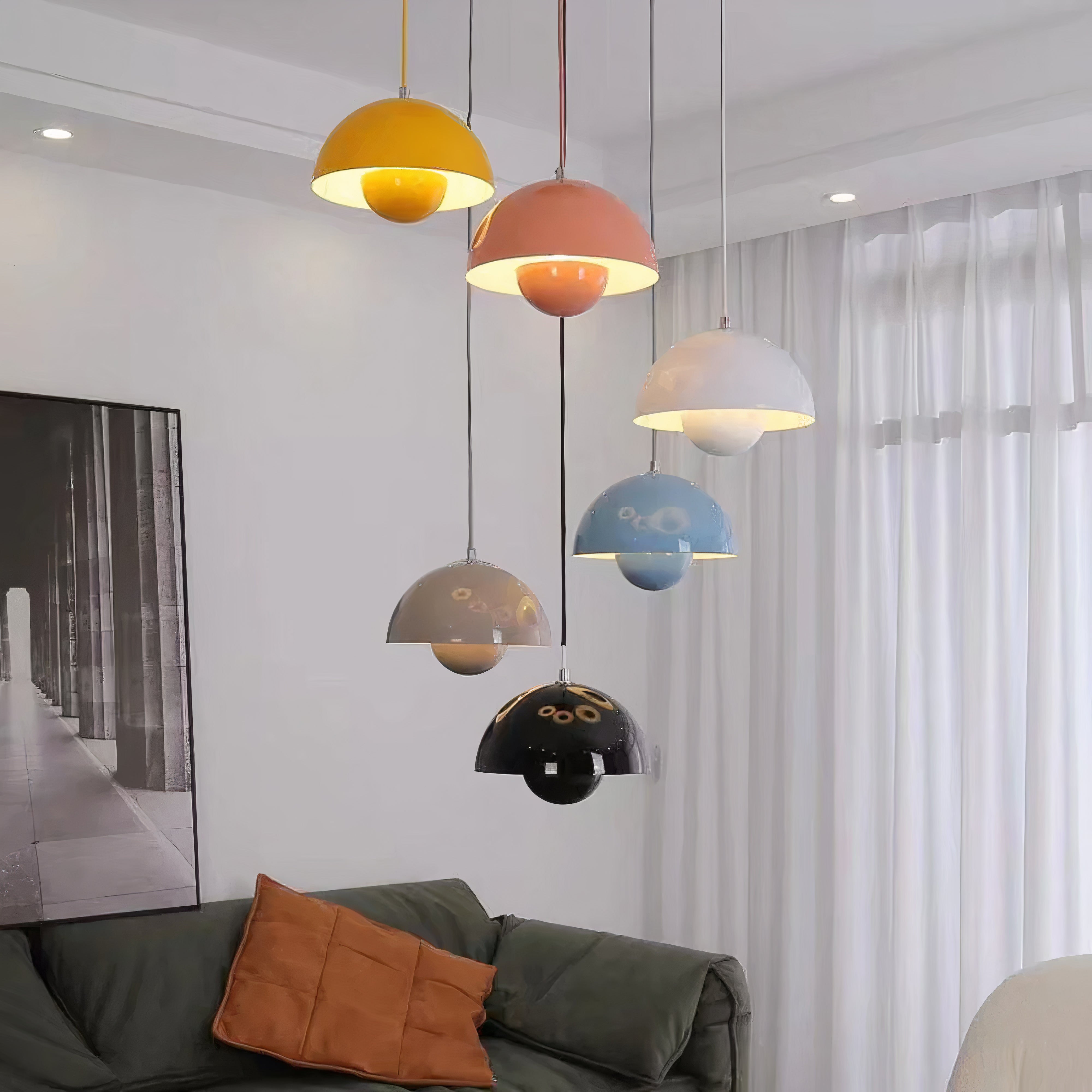 Colorful LED Pendant Light | Dimmable, Scandinavian Metal Design