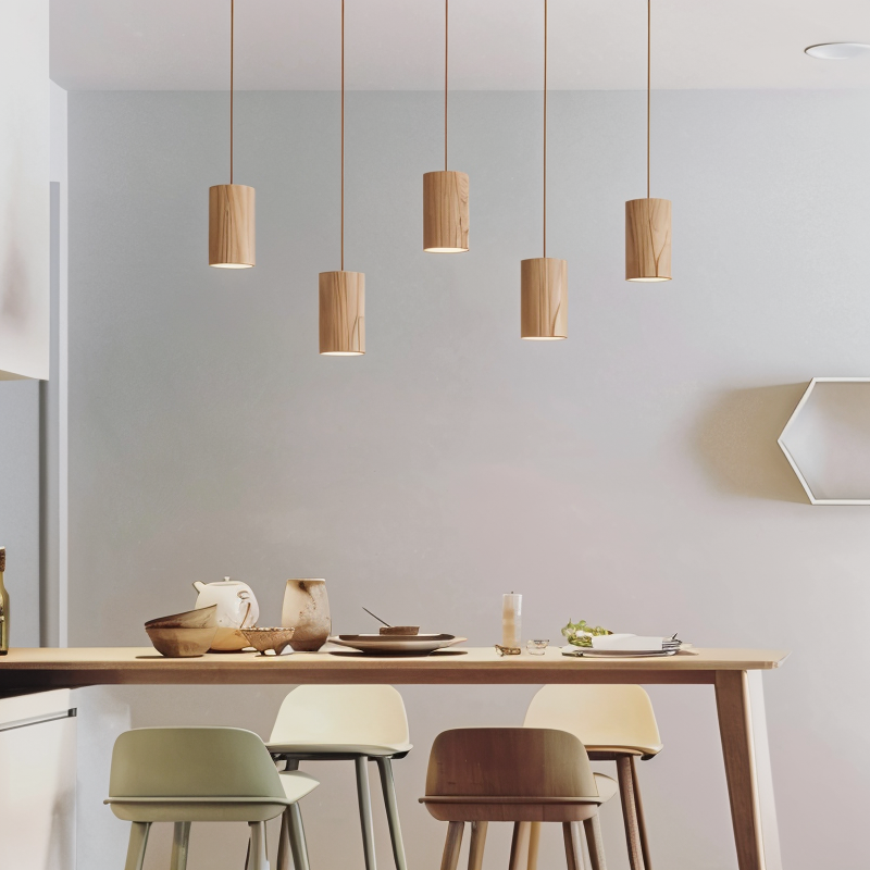 Small Wood Pendant Light | GU10, Scandinavian Style