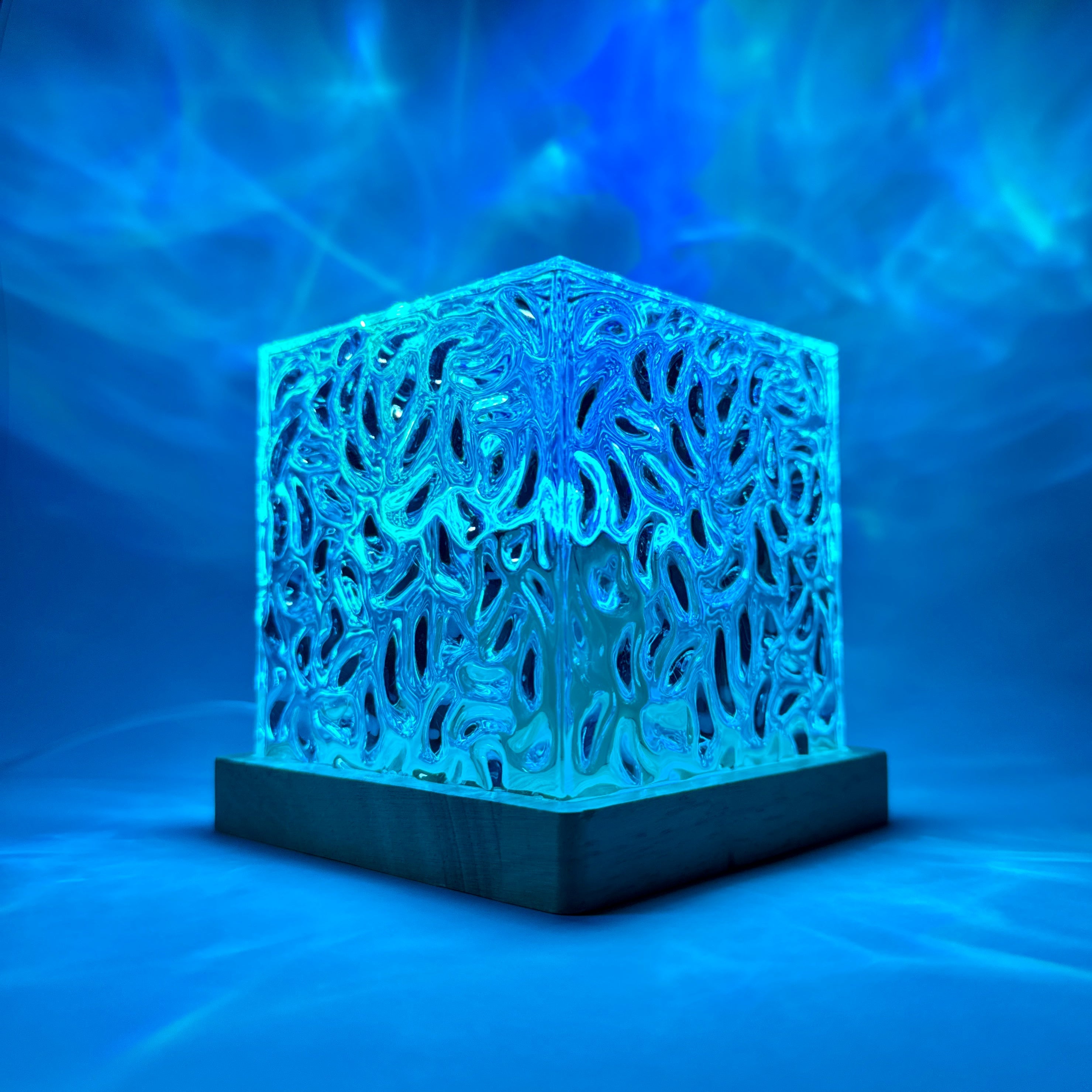 RGB Mood Table Lamp | 16-Color LED with Remote, Wood Base