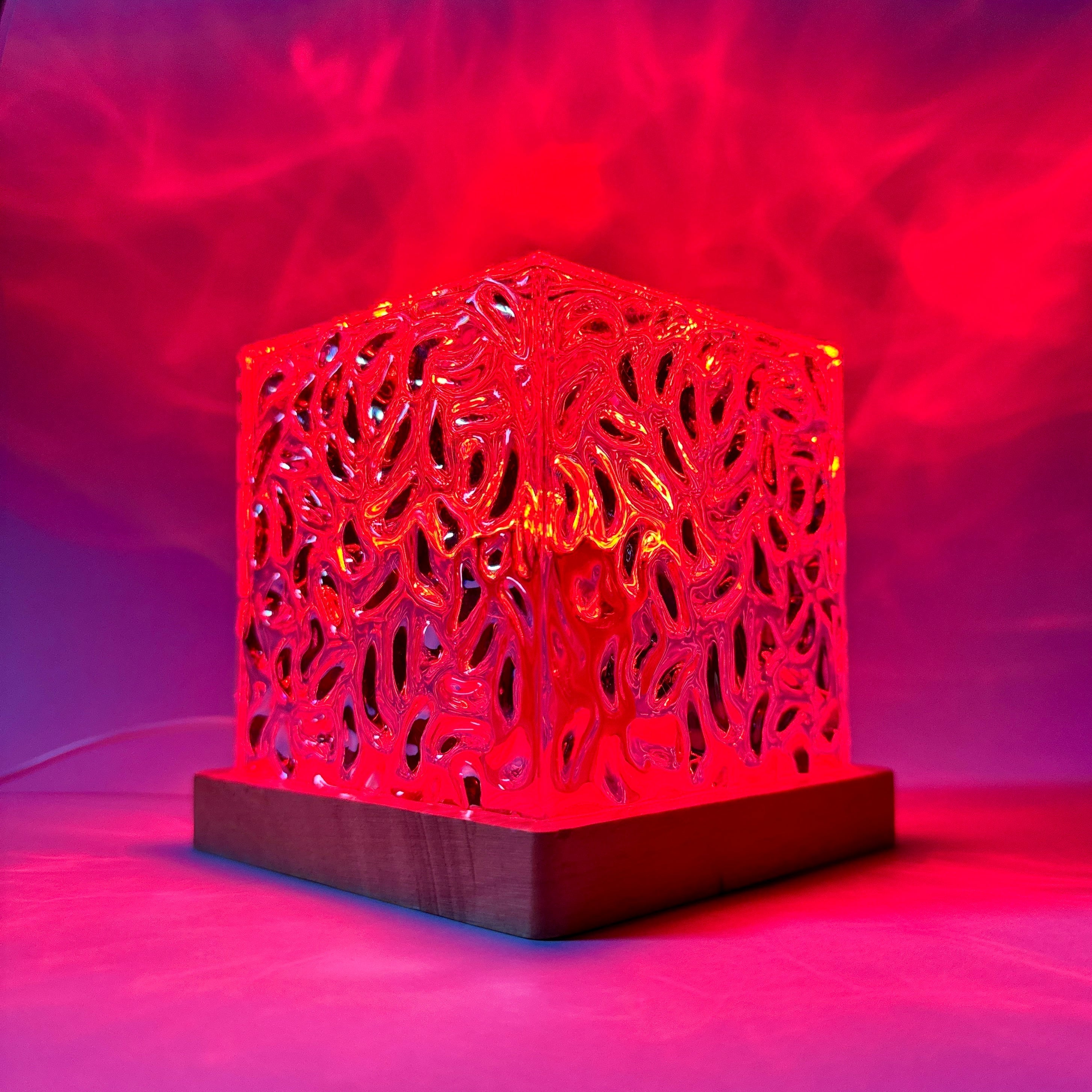 RGB Mood Table Lamp | 16-Color LED with Remote, Wood Base