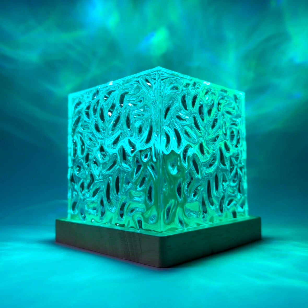 RGB Mood Table Lamp | 16-Color LED with Remote, Wood Base
