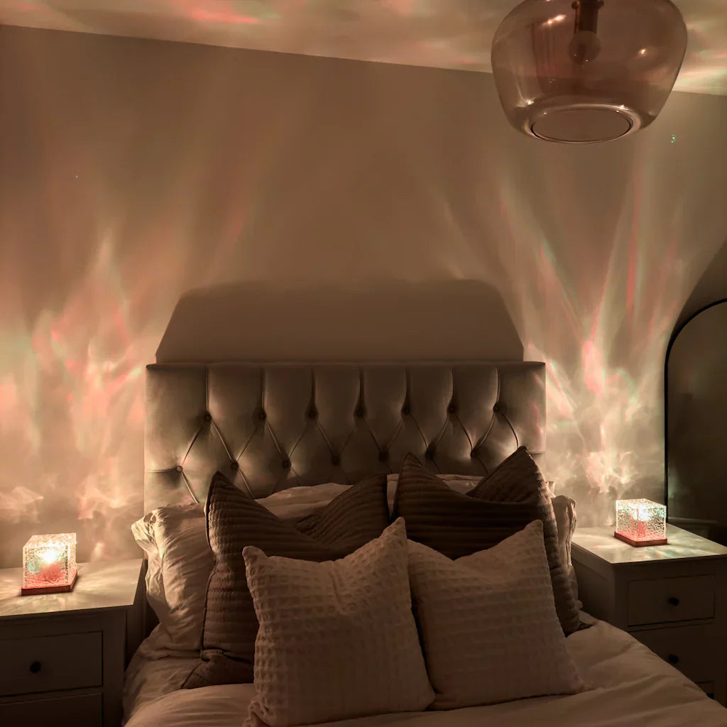 RGB Mood Table Lamp | 16-Color LED with Remote, Wood Base