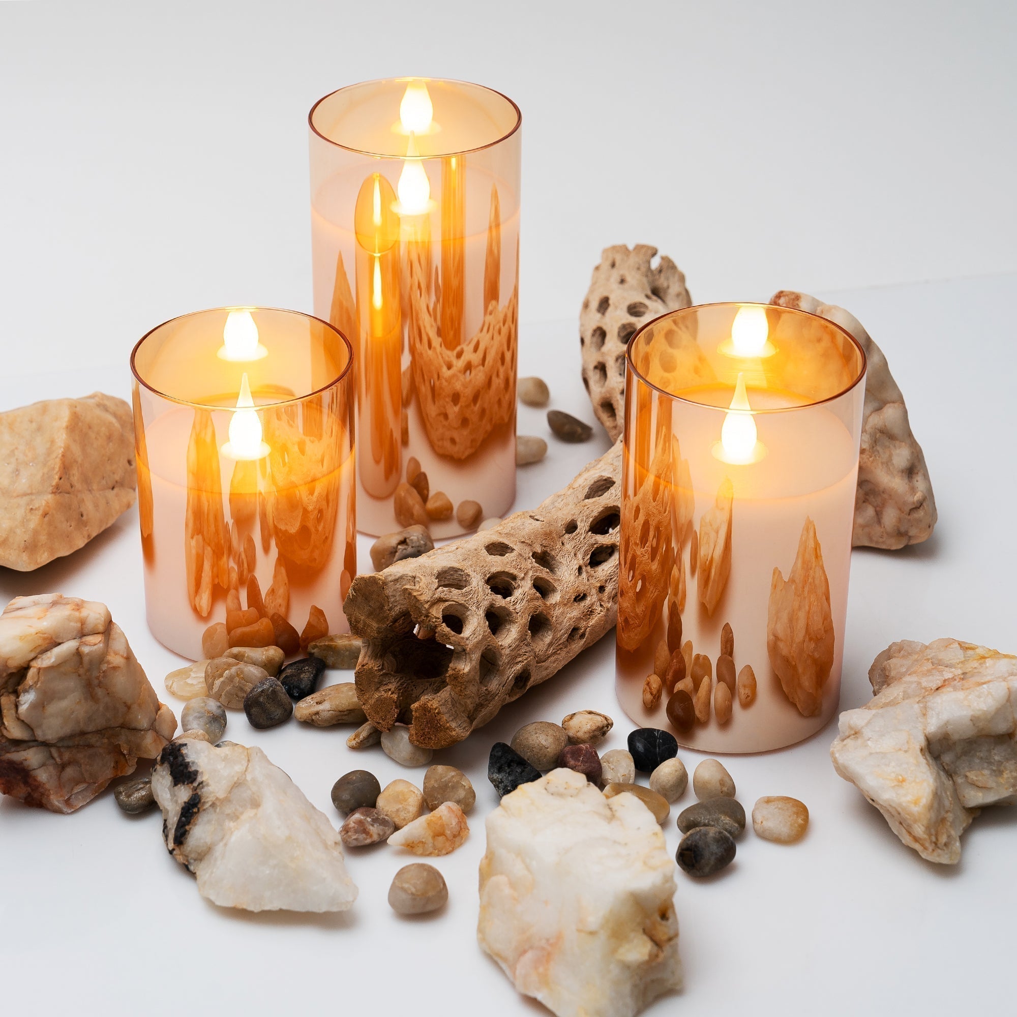 Flameless LED Candles with Remote | Set of 3, Real Wax