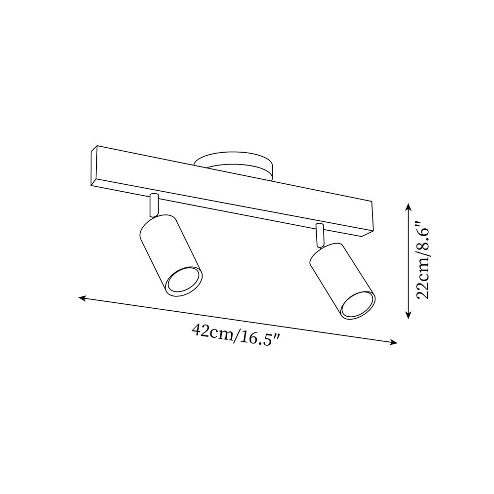 Wood and Gold LED Track Light | Linear Ceiling Bar, 3000K Warm White