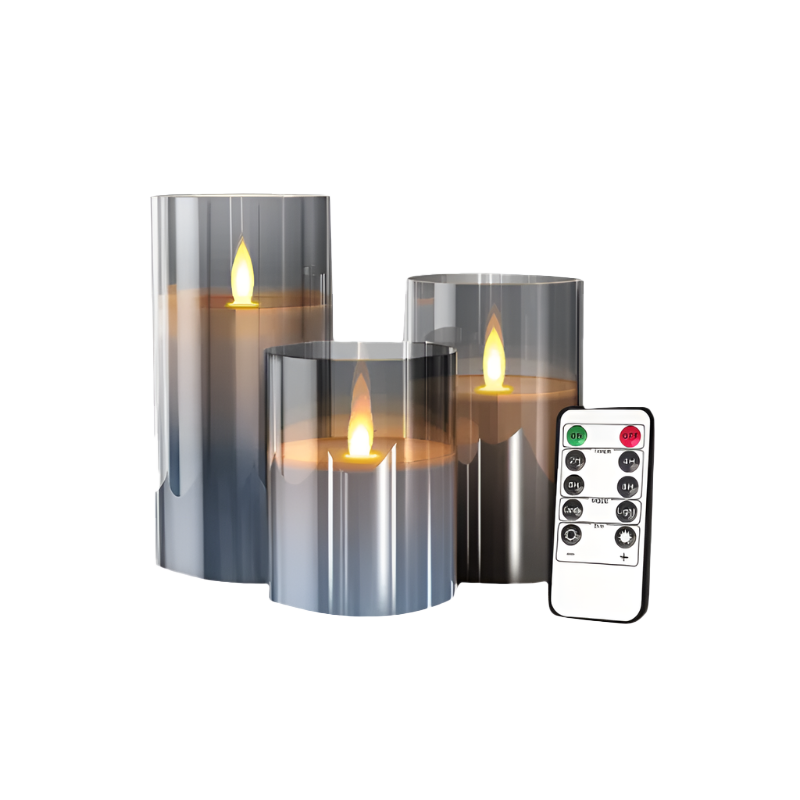 Flameless LED Candles with Remote | Set of 3, Real Wax