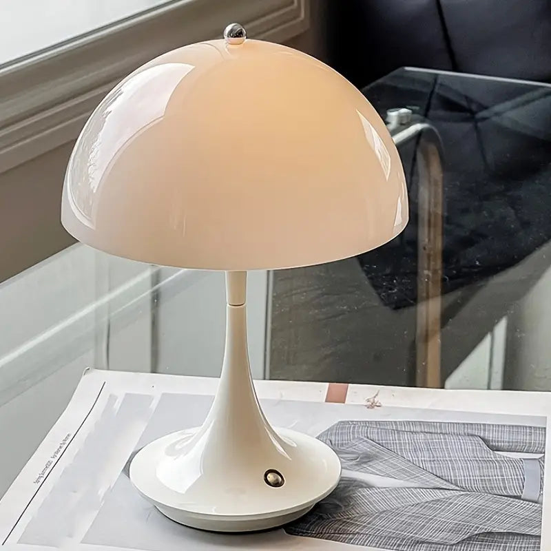 Mushroom Table Lamp | Wireless, Touch Dimmable, Aluminum and Acrylic