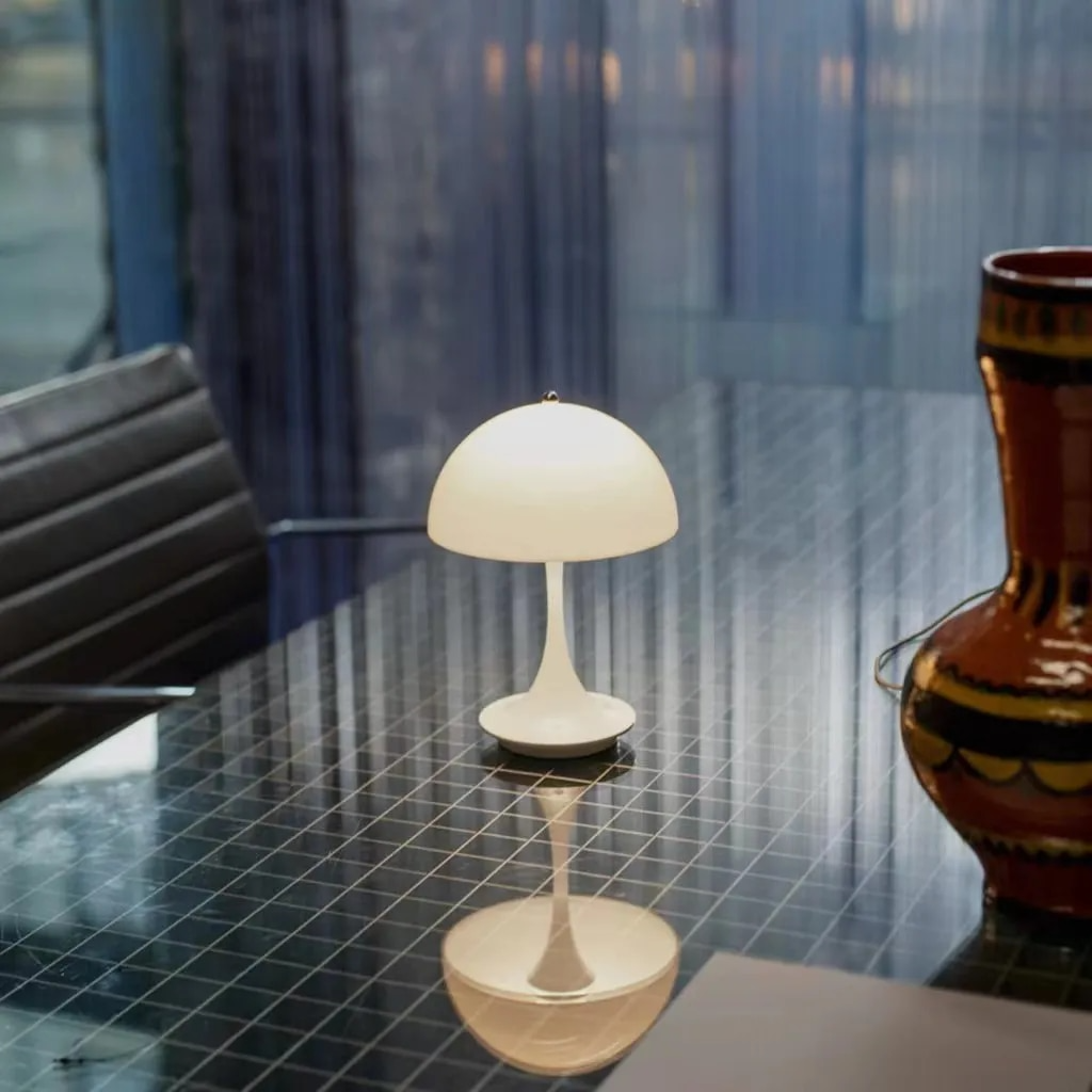 Mushroom Table Lamp | Wireless, Touch Dimmable, Aluminum and Acrylic
