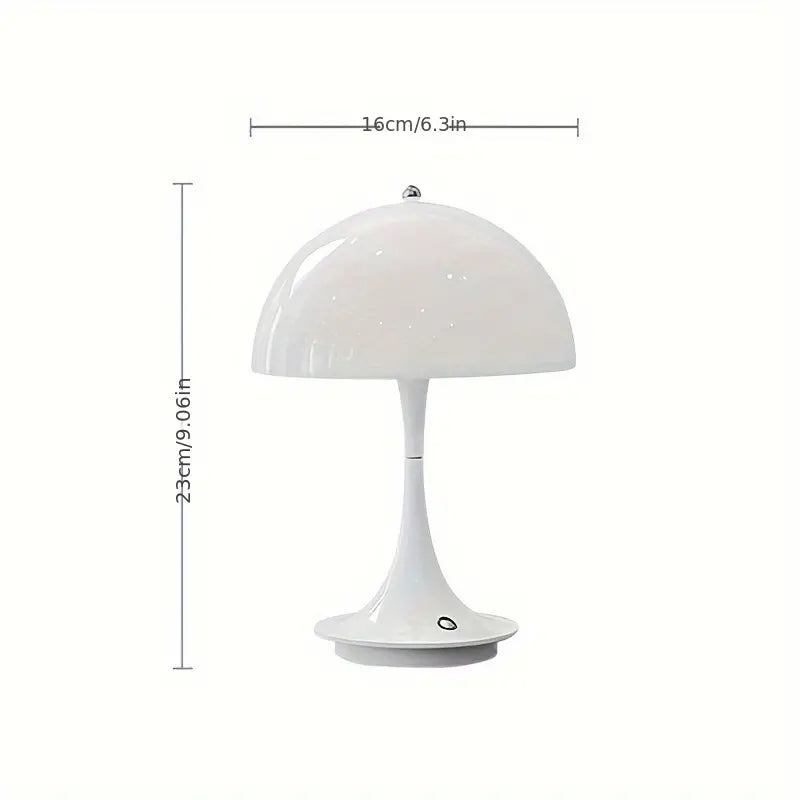 Mushroom Table Lamp | Wireless, Touch Dimmable, Aluminum and Acrylic