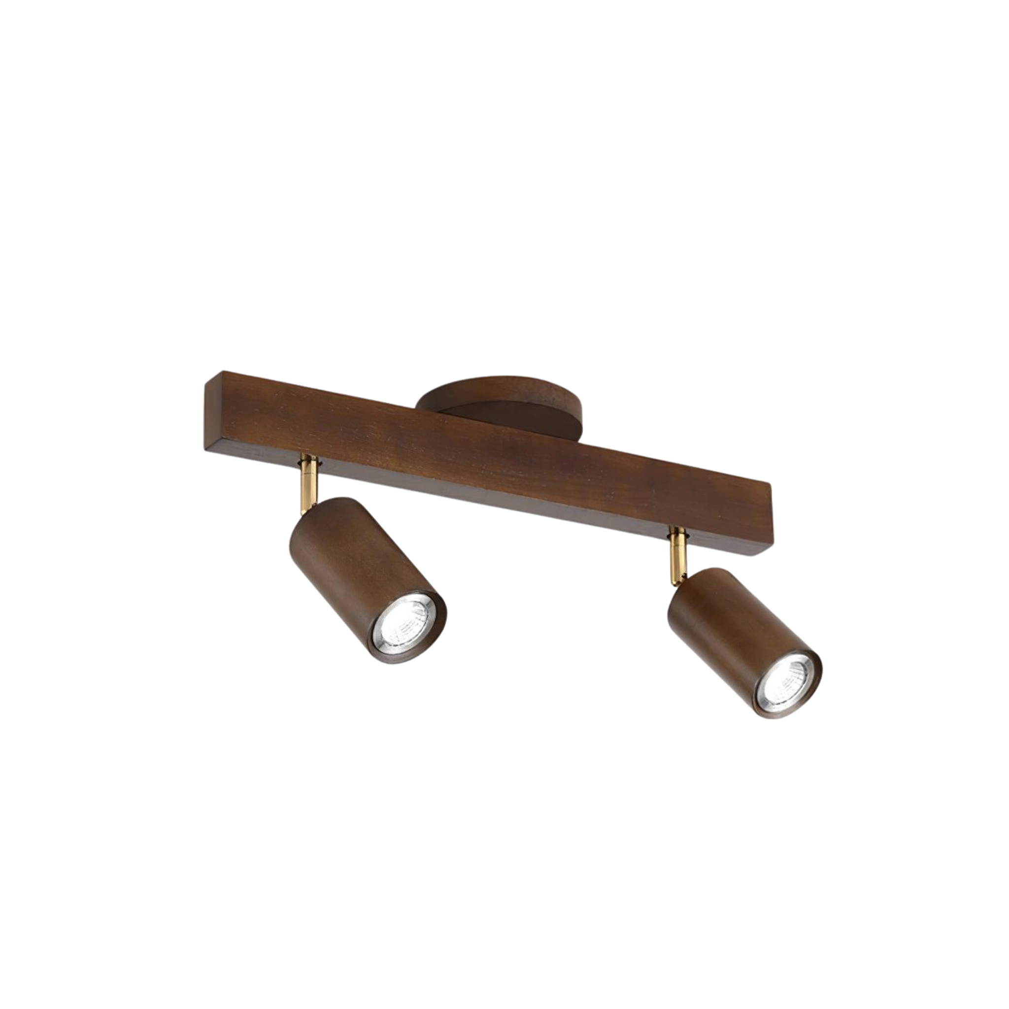 Wood and Gold LED Track Light | Linear Ceiling Bar, 3000K Warm White