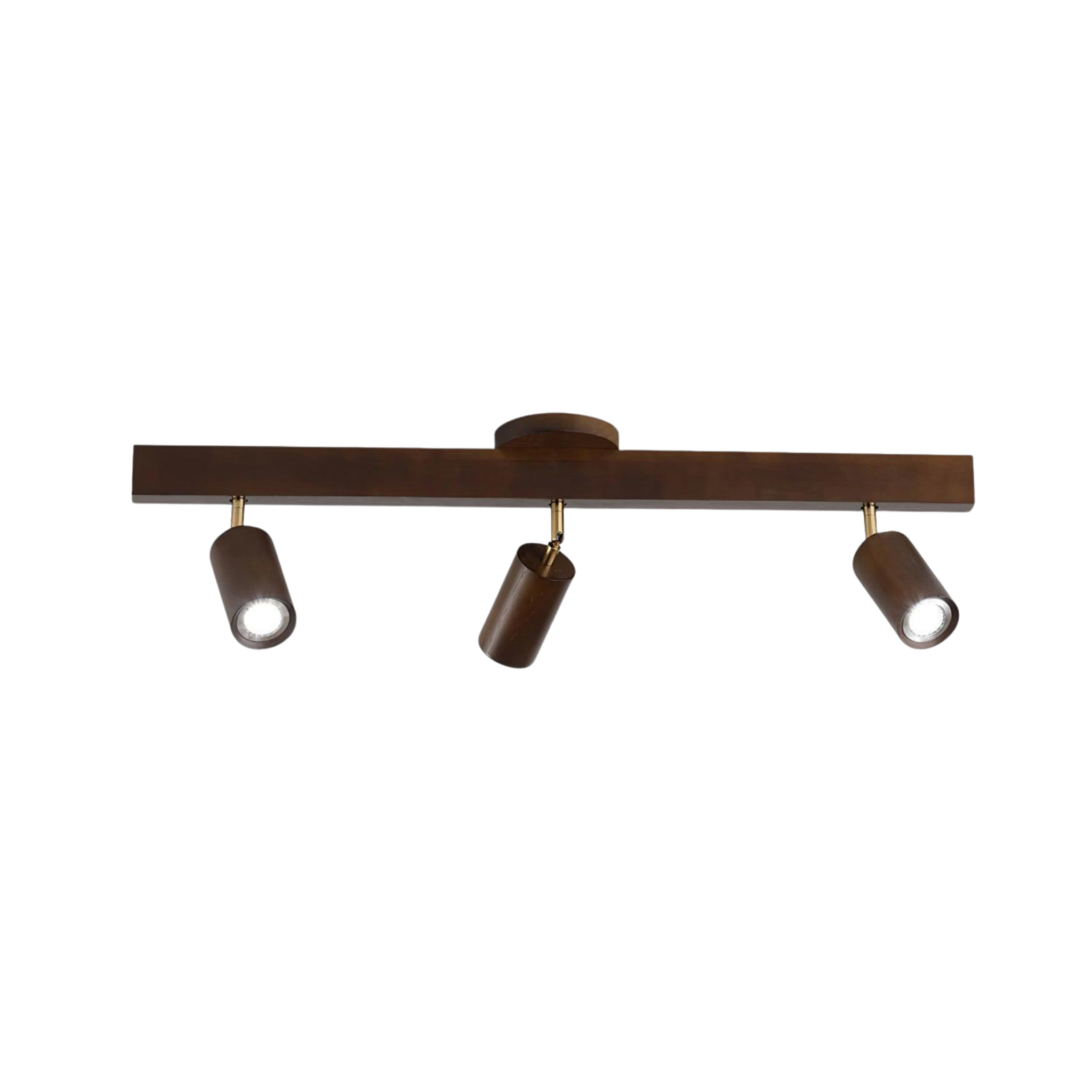 Wood and Gold LED Track Light | Linear Ceiling Bar, 3000K Warm White