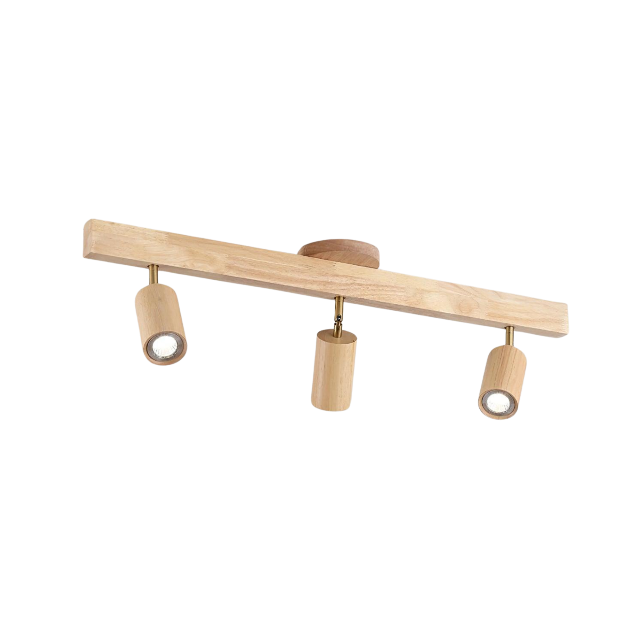 Wood and Gold LED Track Light | Linear Ceiling Bar, 3000K Warm White