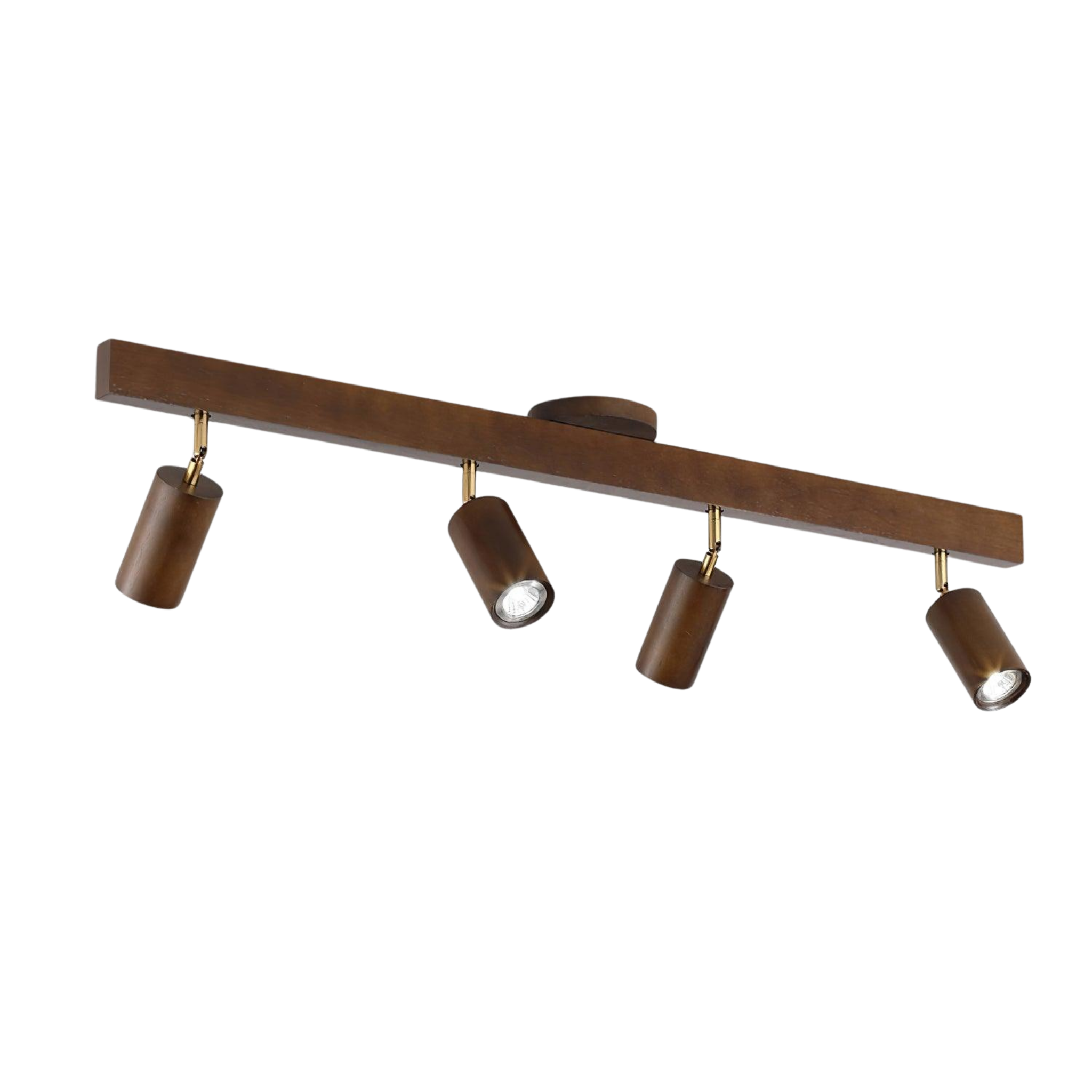 Wood and Gold LED Track Light | Linear Ceiling Bar, 3000K Warm White