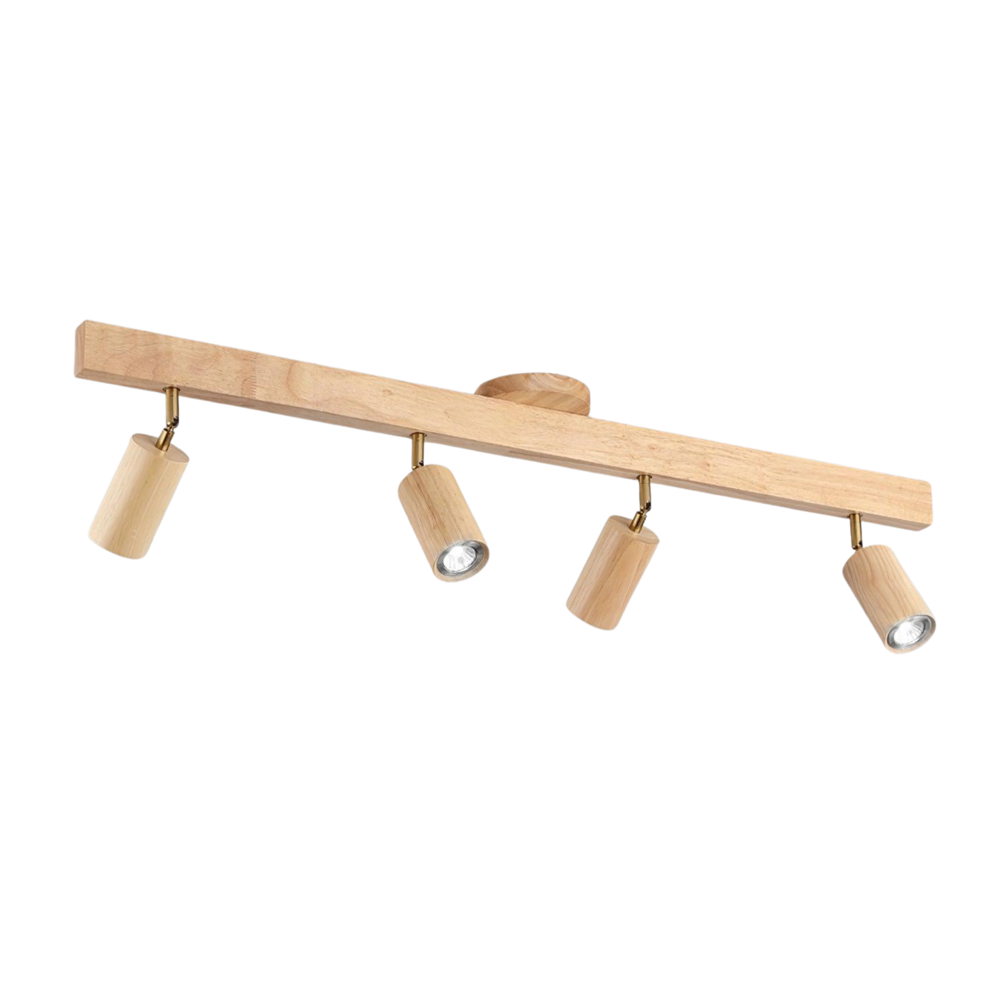 Wood and Gold LED Track Light | Linear Ceiling Bar, 3000K Warm White