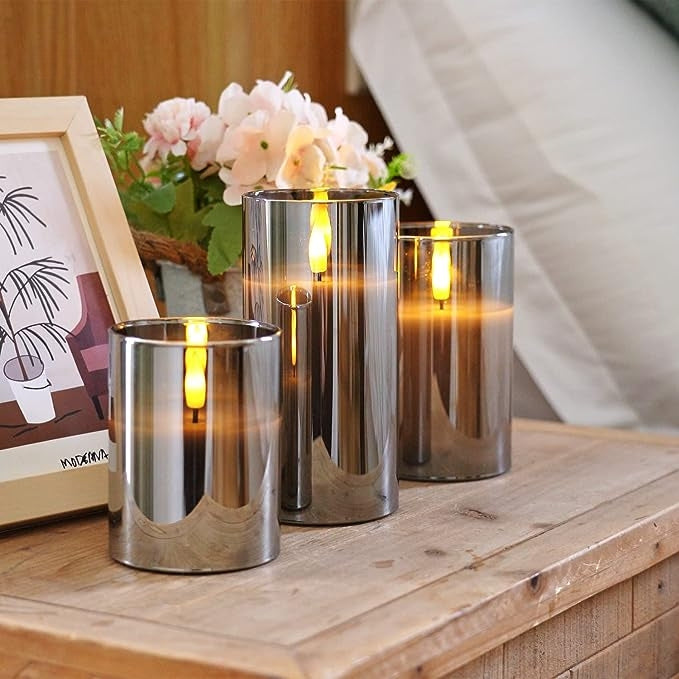 Flameless LED Candles with Remote | Set of 3, Real Wax