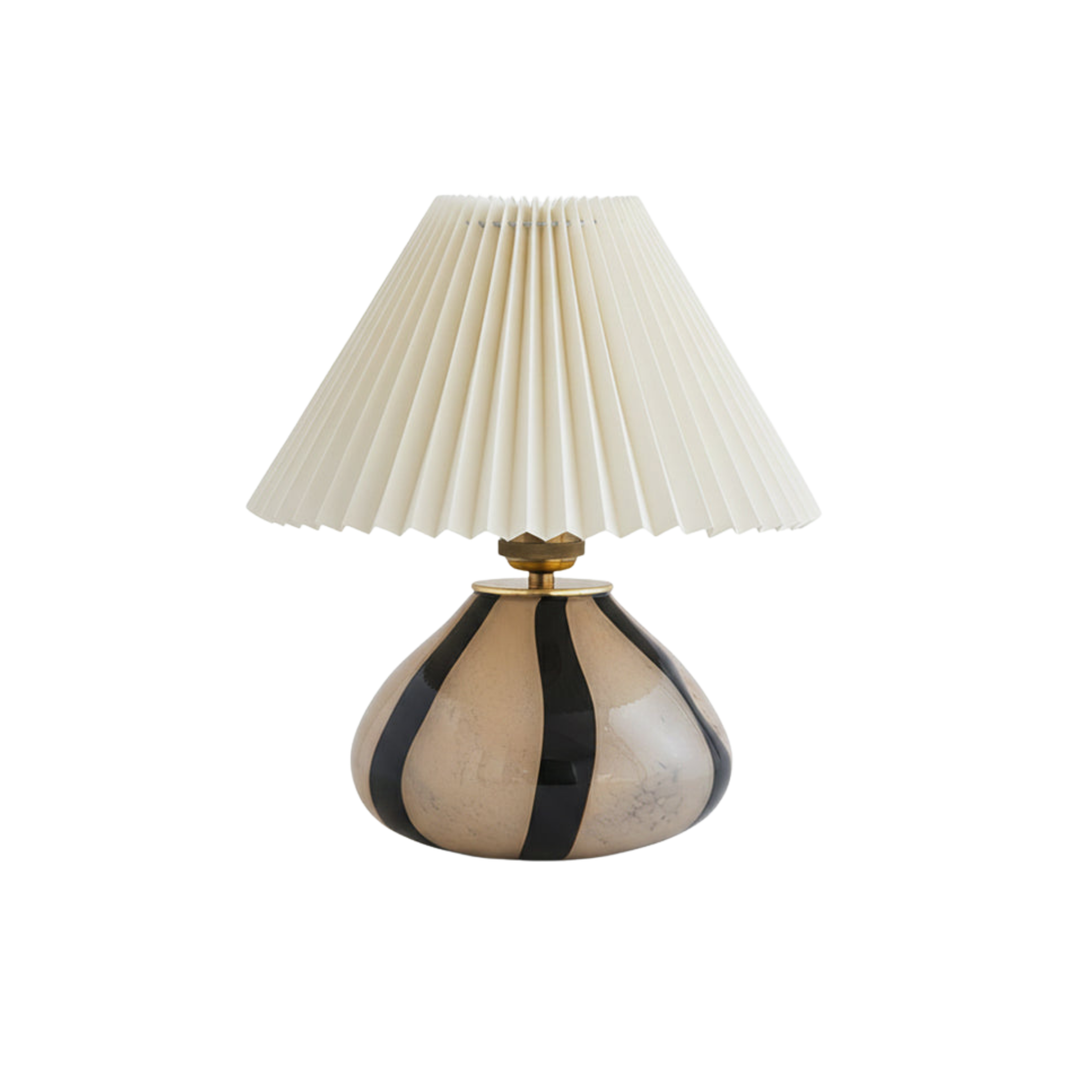 Pleated Fabric Table Lamp with Glass Base | Soft Structured Light, E27