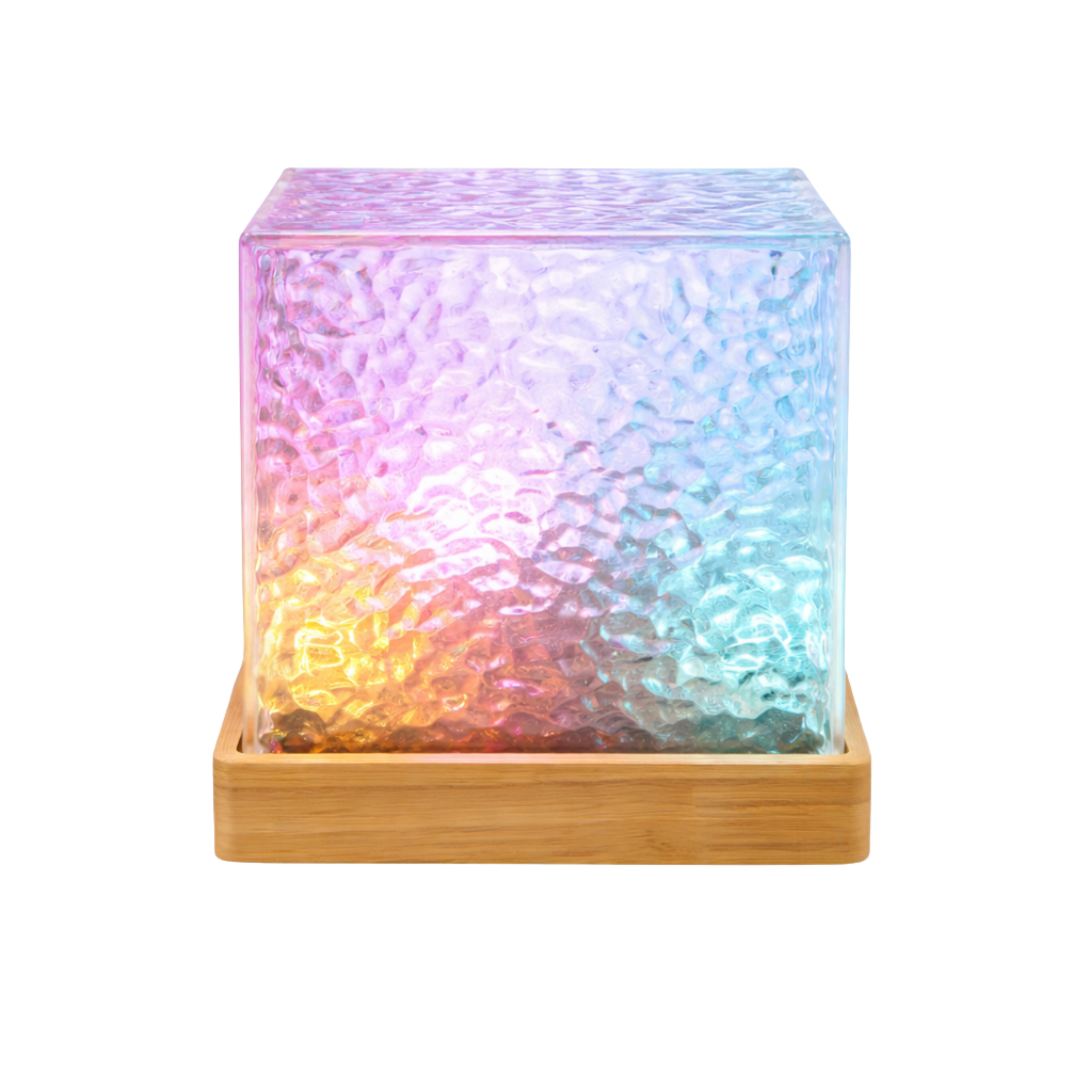 RGB Mood Table Lamp | 16-Color LED with Remote, Wood Base