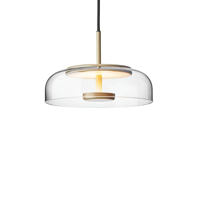 Round Glass and Metal Pendant Light | Modern LED, Adjustable Drop