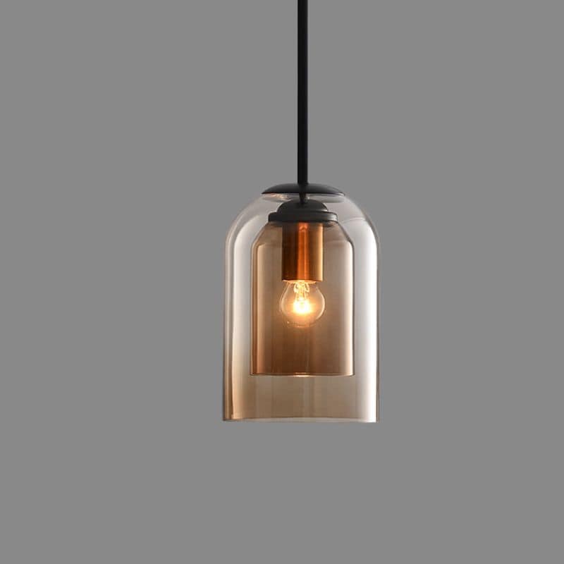 Smoked Glass Double Pendant Light | Sculptural Design, E27