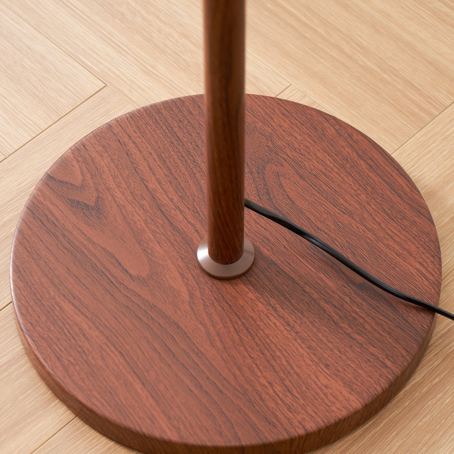 Walnut Wood Floor Lamp with Amber Dome | Mid-Century Vintage Style, E27