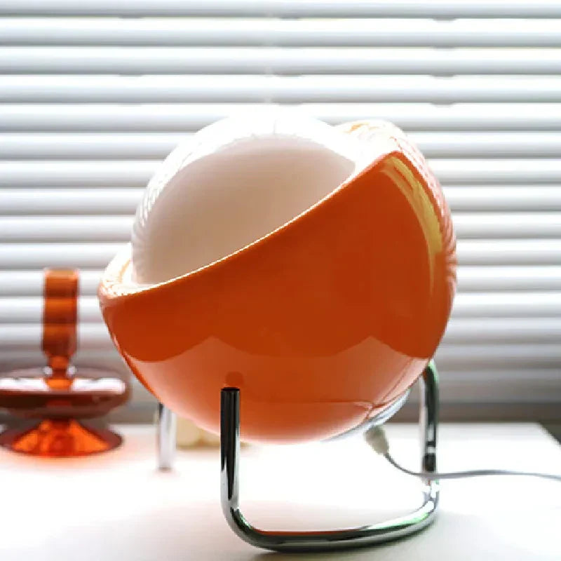 Bauhaus Glass Table Lamp | White and Orange, 3 Light Modes