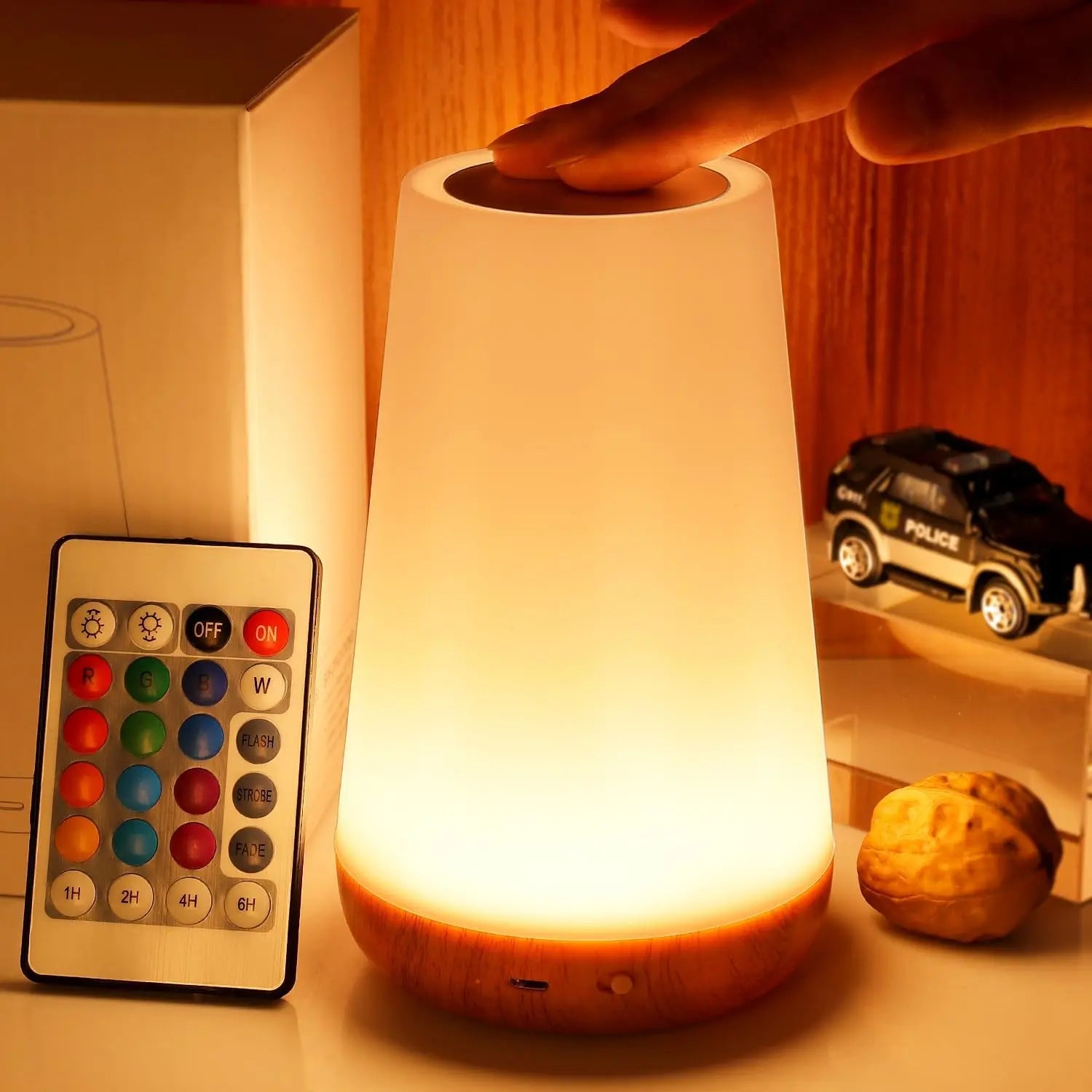 RGB Color-Changing Night Light | Wireless, Dimmable, Remote Control