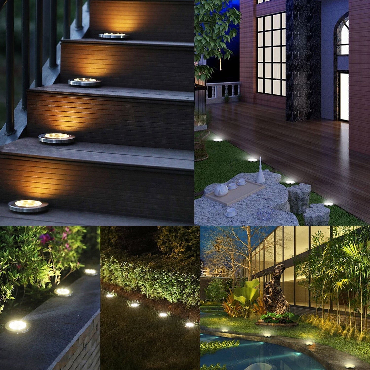Solar Pathway Lights | Set of 4, Warm White LED, IP65