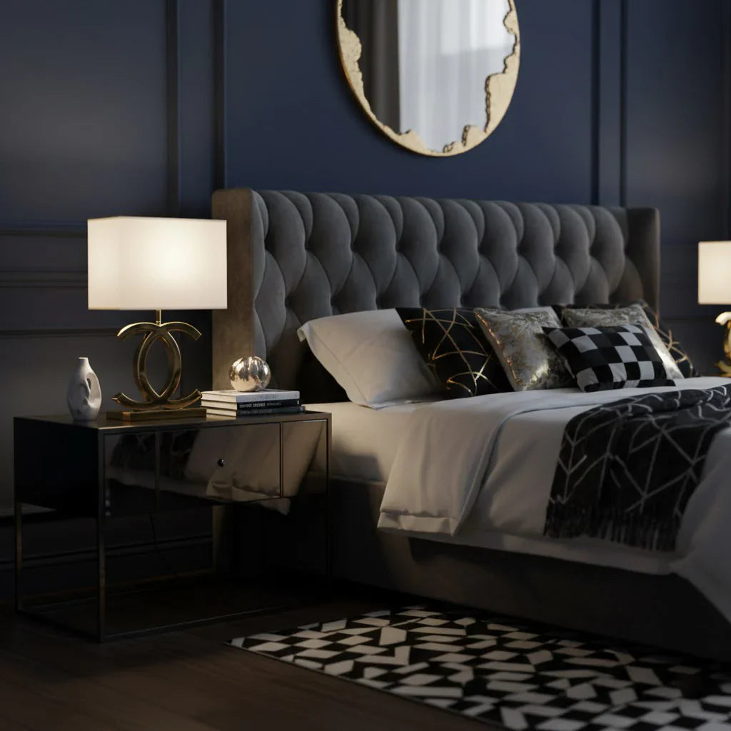 Stainless Steel Table Lamp with Fabric Shade | Nordic Style, E26/E27