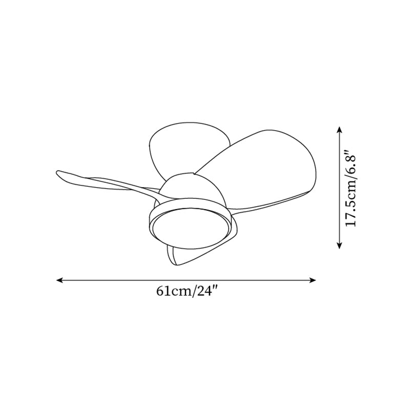 Wood Ceiling Fan with LED Light | Walnut and Nickel, 24 in