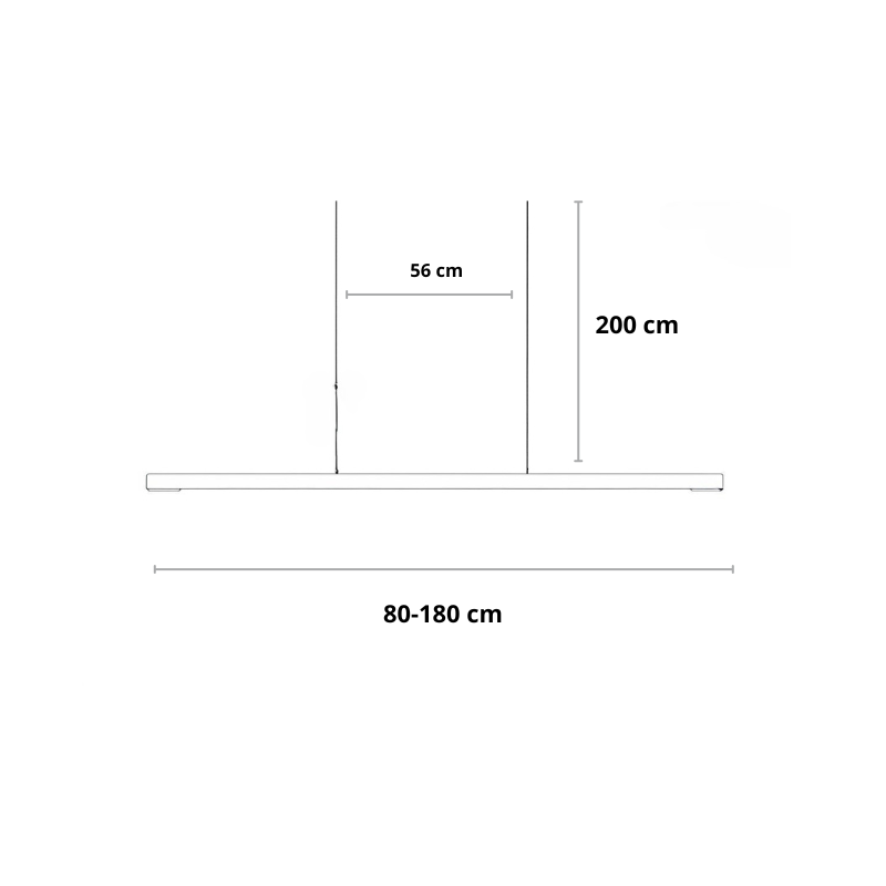 Linear LED Pendant Light | Black, Dimmable with Remote