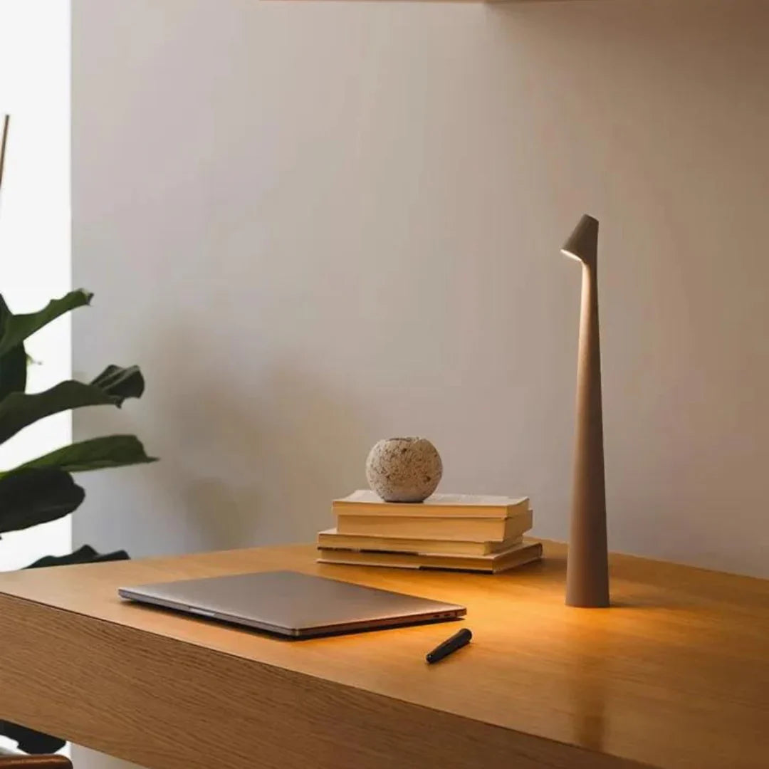 Wireless Wood Table Lamp | Scandinavian Design, Dimmable LED