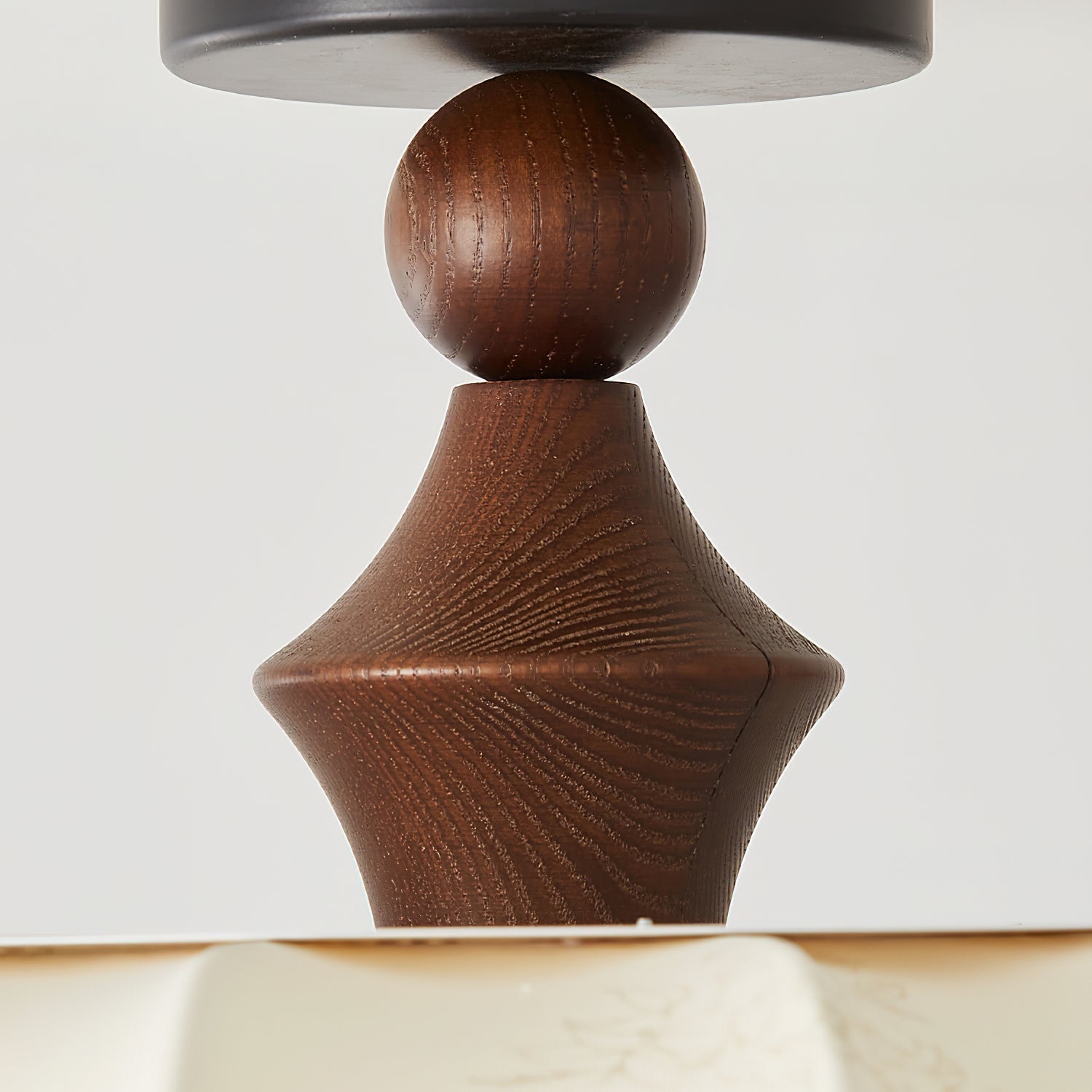 Floral Fabric Ceiling Light | Walnut Wood Detail, Warm 3000K LED