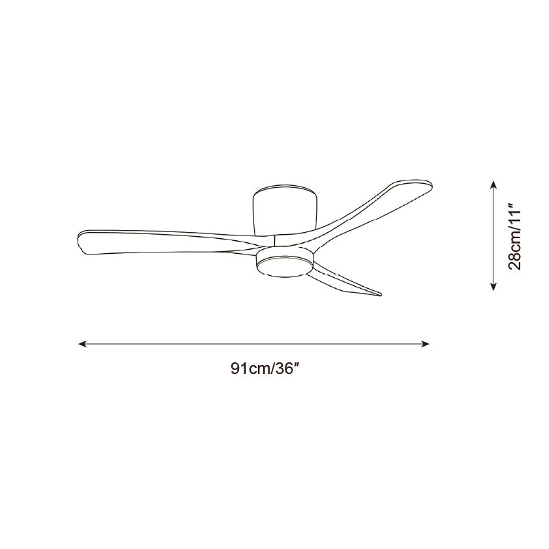 Wood Blade Ceiling Fan with LED Light | DC Motor, Dimmable