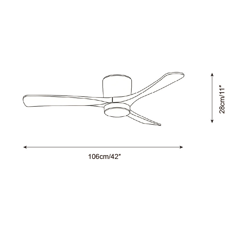 Wood Blade Ceiling Fan with LED Light | DC Motor, Dimmable