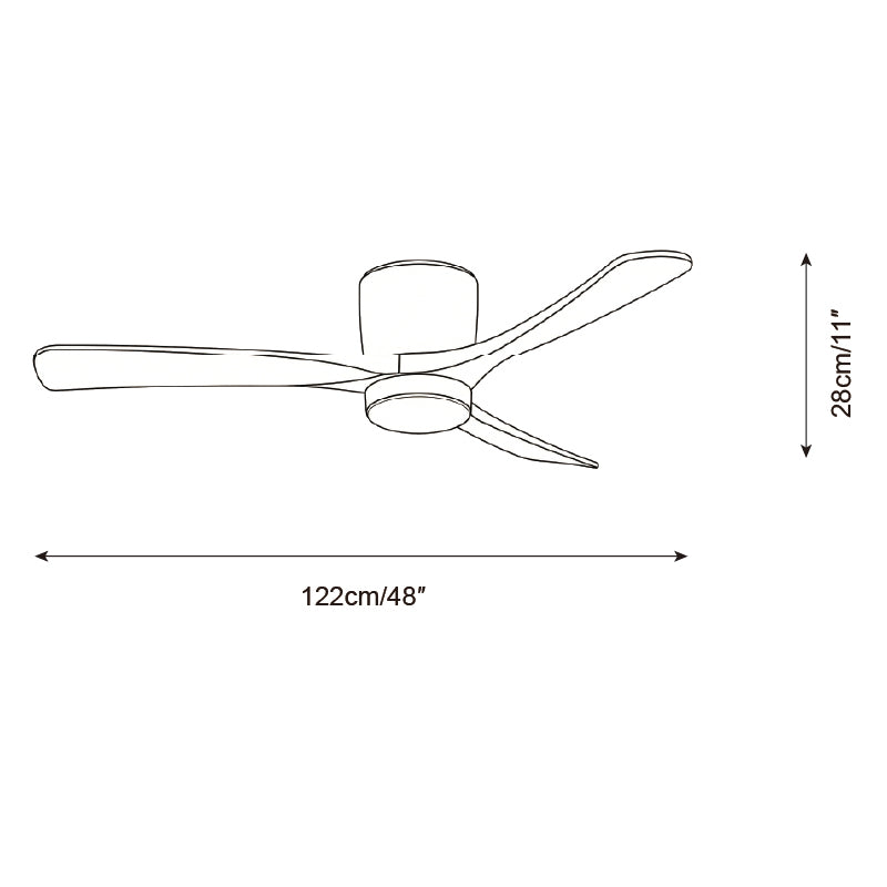 Wood Blade Ceiling Fan with LED Light | DC Motor, Dimmable