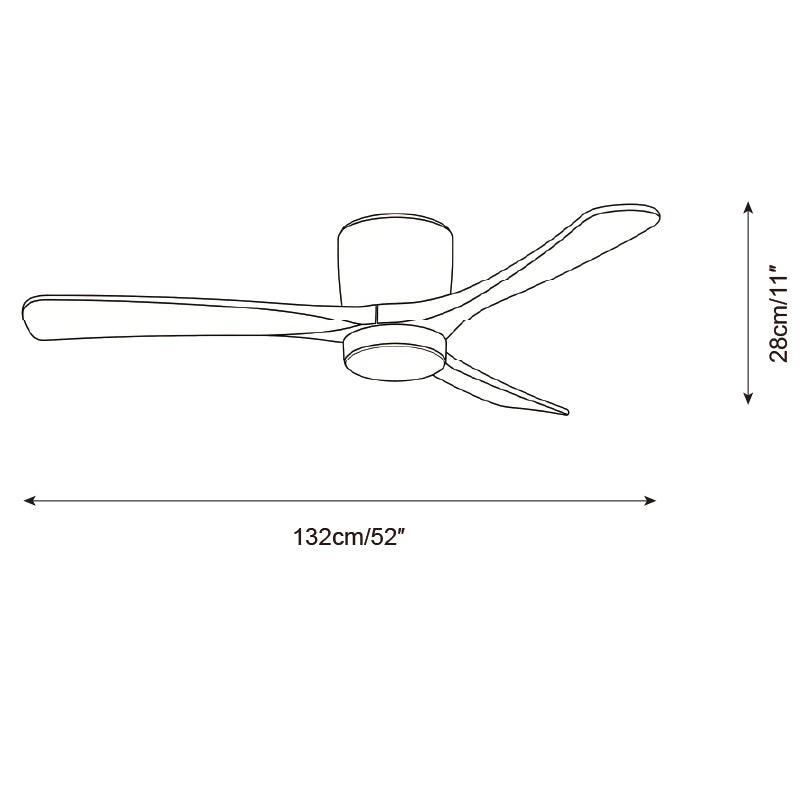 Wood Blade Ceiling Fan with LED Light | DC Motor, Dimmable