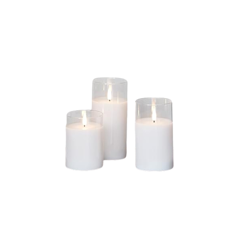Flameless LED Candles with Remote | Set of 3, Real Wax