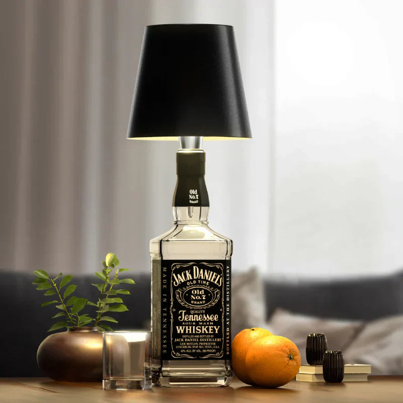 Wireless Bottle Lamp | Rechargeable LED with Cone Shade