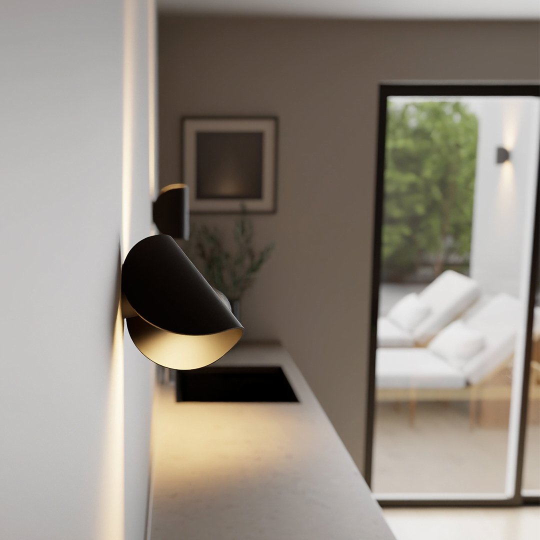 Adjustable Up-Down Wall Sconce | Italian-Inspired, Pivoting Metal Shade