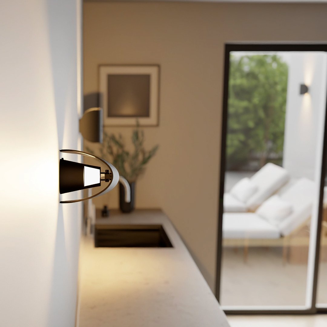Adjustable Up-Down Wall Sconce | Italian-Inspired, Pivoting Metal Shade