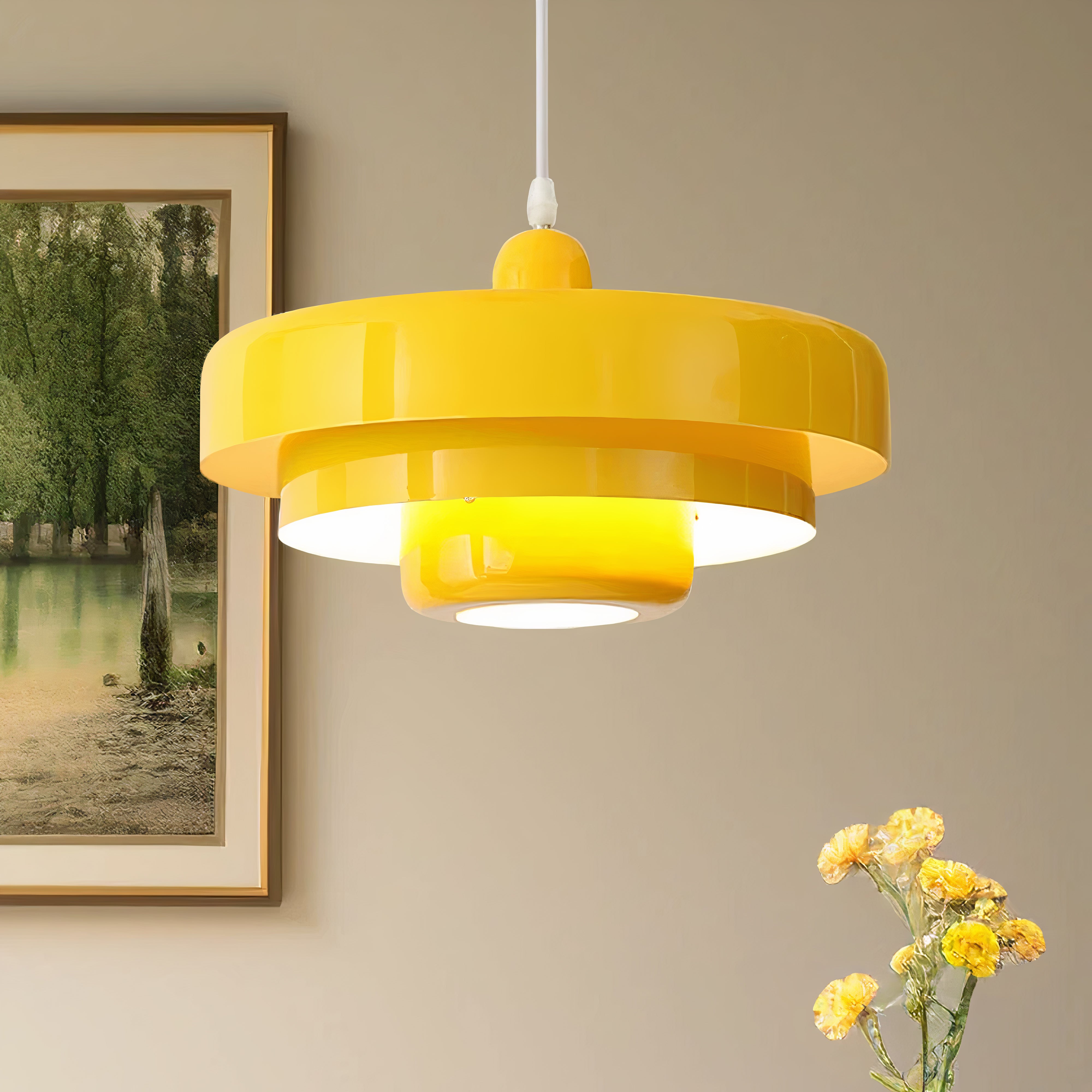 Round Scandinavian Ceiling Light | Metal, E27, Adjustable Pendant