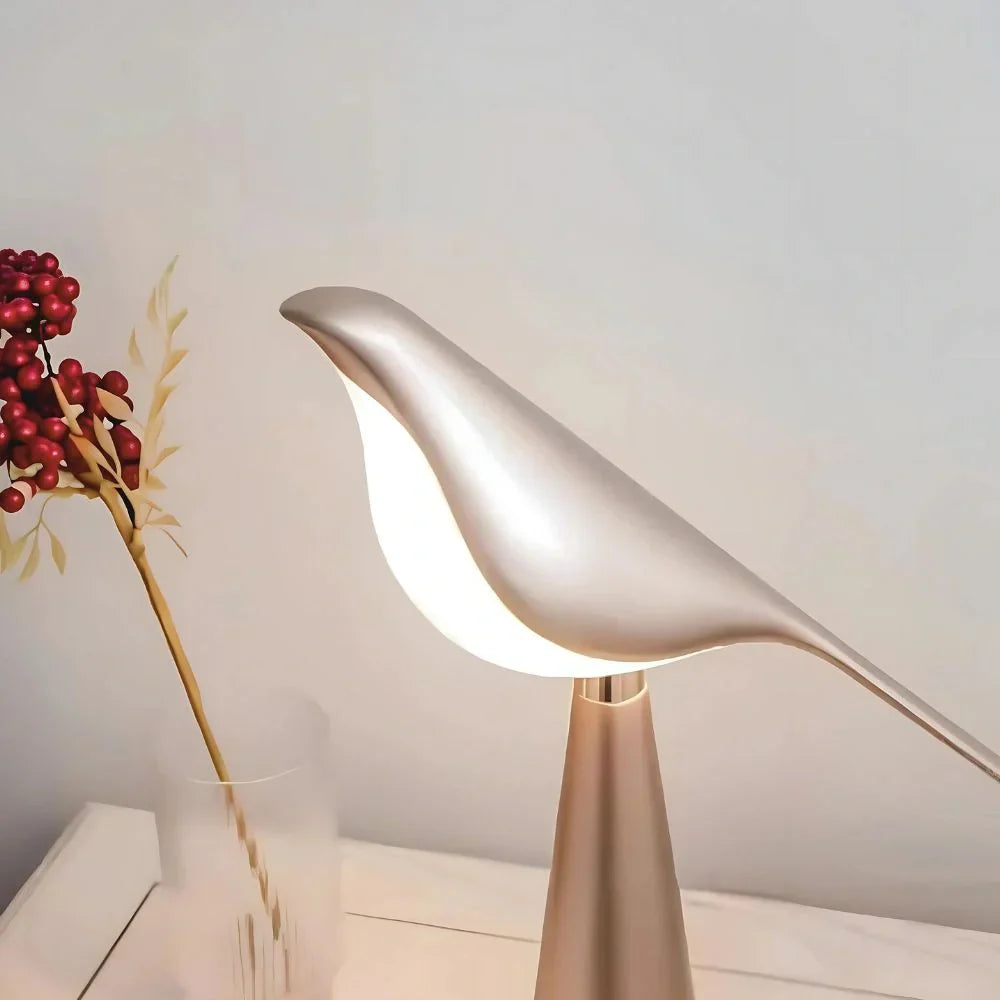 Bird Design LED Table Lamp | Dimmable, 3 Color Temps, USB