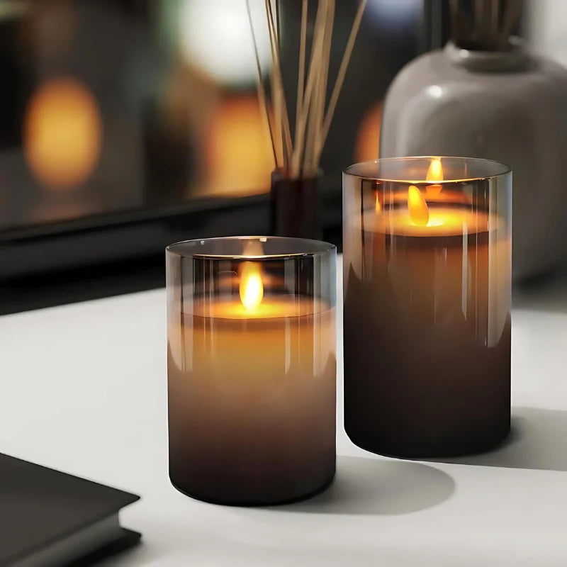 Flameless LED Candles with Remote | Set of 3, Real Wax