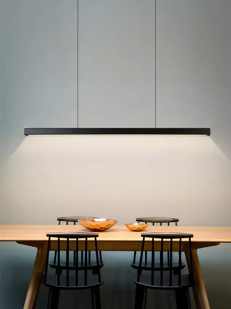 Linear LED Pendant Light | Black, Dimmable with Remote