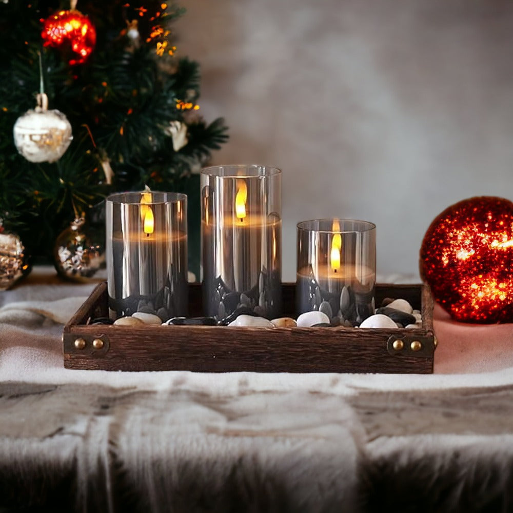 Flameless LED Candles with Remote | Set of 3, Real Wax